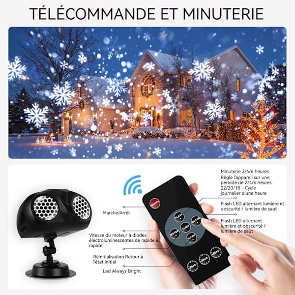 TD® vattentät LED kikare snöflingaljus Halloween jul blizzard projektorljus scen snöflinga projektor