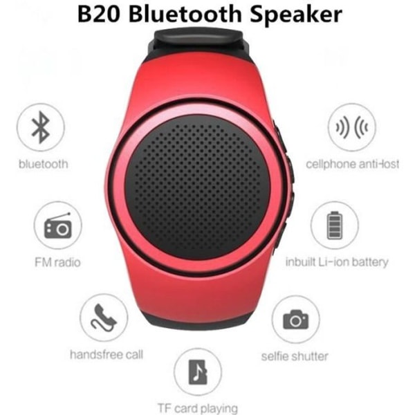 Titta på Bärbar Bluetooth-högtalare Mini Bluetooth 2.1-högtalare + EDR-sporthögtalare TF FM-ljudradio (röd)