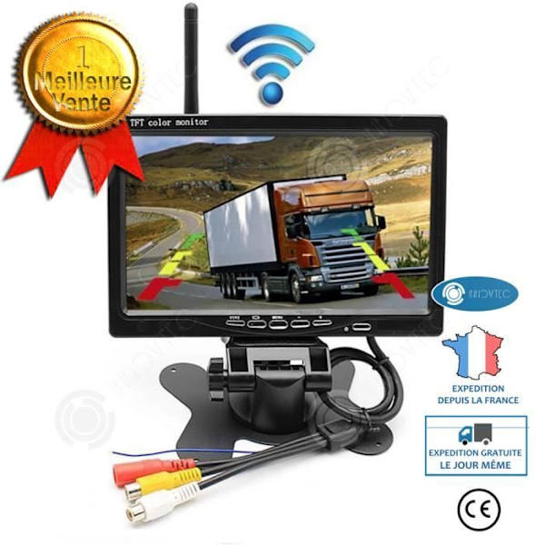 INN® Bilmonitor, trådløs bagview-systemmonitor, 7 tommer skrivebordsmonitor, sorte monitoraccessories 7 p