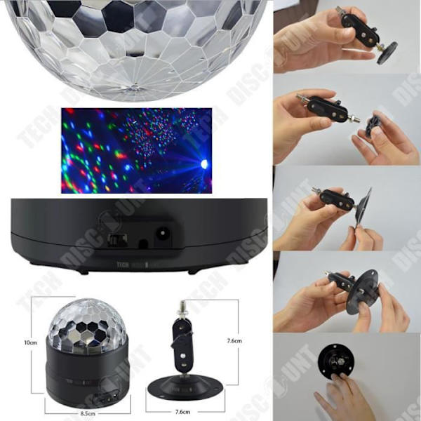 TD® disco scene lampe USB trådløs farvet LED fødselsdag projektor magisk kugle lys computere fjernbetjening stemmestyring