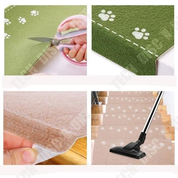 Trappetrins TD® 6stk 55.5*22.5*4cm let at rengøre skridsikre tæppe til trapper kaffesort