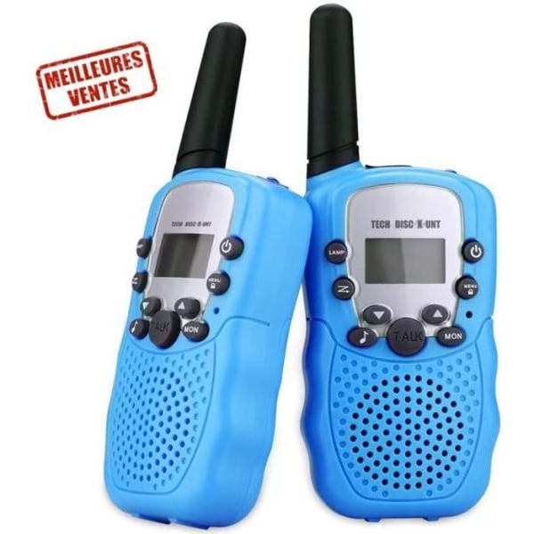 2-pack uppladdningsbar, uppladdningsbar walkie talkie för barn 3 km långdistansinterphone Julklapp för barn (blå)