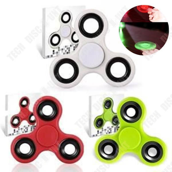 TD® Set 3 Fidget Spinner-Triangelleksak För vuxna Barn- Fingerleksak- Dekompression- Anti Stress VIT - GRÖN - RÖD
