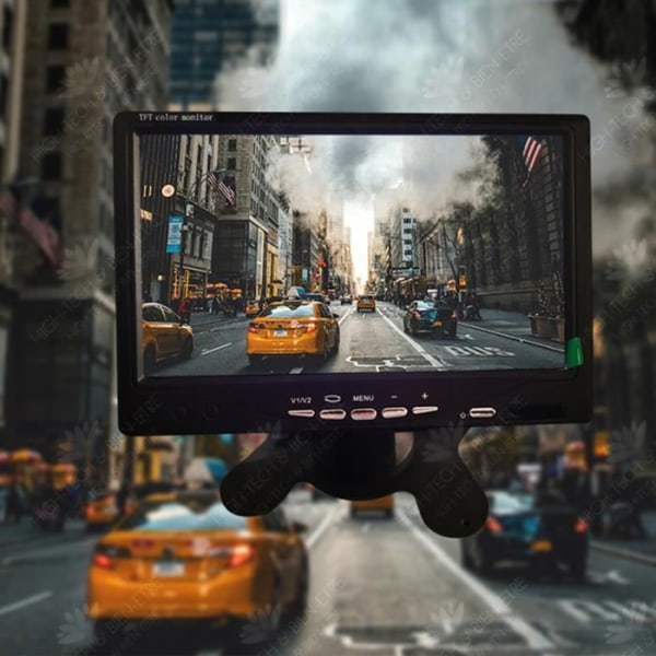 HTBE® 7-tums högupplöst bilmonitor Tvåvägs videobackande busslastbil LCD-monitor