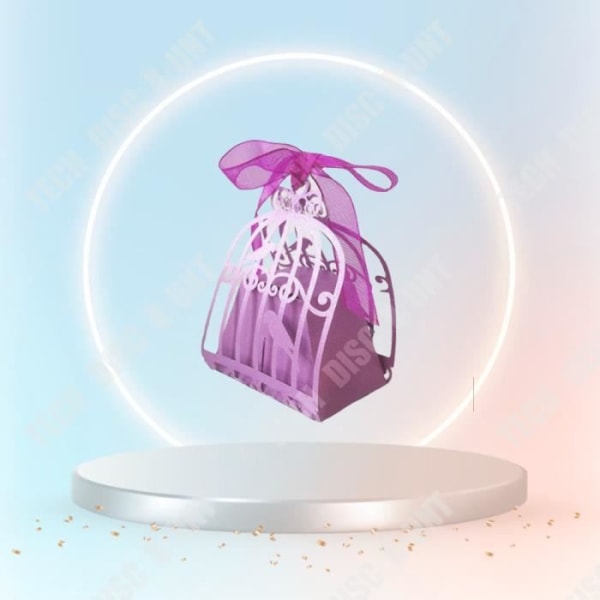 TD® 100 bitar Lila godisask jul Alla hjärtans dag Bröllopspresent präglad design Bröllopsfavoritbox