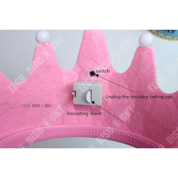 TD® krona grattis på födelsedagen blinkande ljus barn flexibelt tillbehör fest födelsedag kostym tjej pojke rosa LED