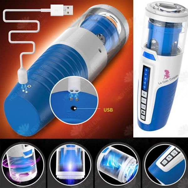 HTBE® USB-ladning vortex fly kop mænd piston elektrisk virtuel hudtekstur fuldautomatisk retractable