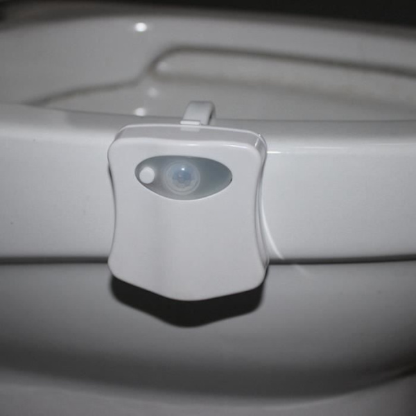 "La Lumière De Toilette LED med bevægelsessensor aktiveret af PIR 8 farver automatisk RGB natbelysning"
