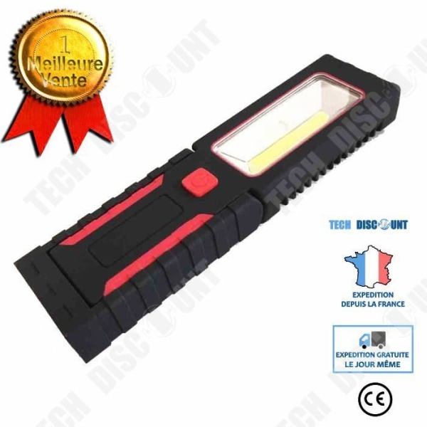 TD® Bærbar Lanterne 4 LED-COB Multifunktionel Lommelygte Camping Lanterne Cykellygte Rød