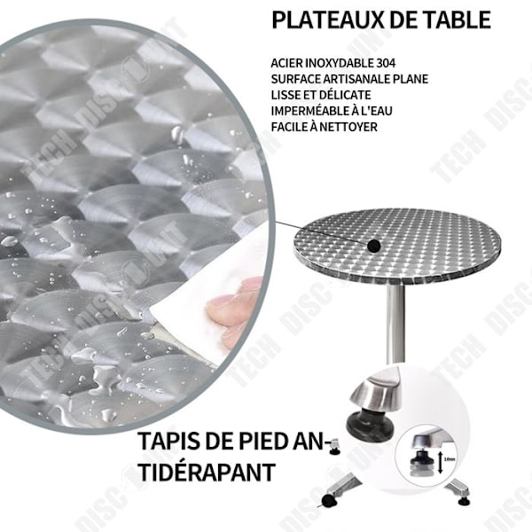TD Runt Barbord 60*60*75-115 cm stående bistrobord runt matbord runt bord för hemlyftbart barbord