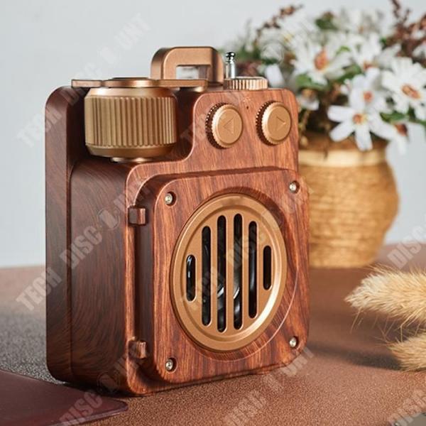 TD® Högkvalitativ radio trådlös Bluetooth-högtalare Amerikansk retrostil portabel mini utomhus skrivbord liten högtalare o