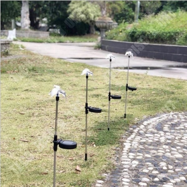 TD® 3 stk Solcellelamper i LED Udendørs plænelamper i form af sommerfugl/dragonfly/fugl---RAC