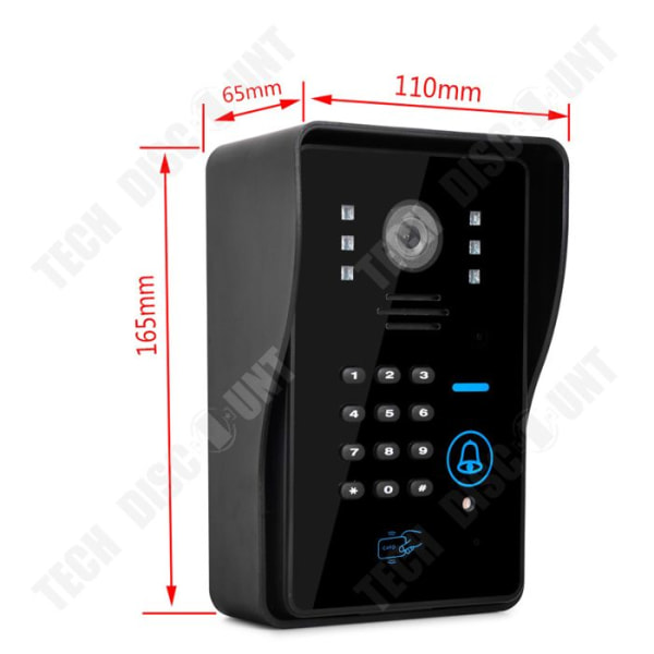 TD® 7-tums videodörrklocka, Night Vision, 700 Line High Definition Video Intercom, regntät