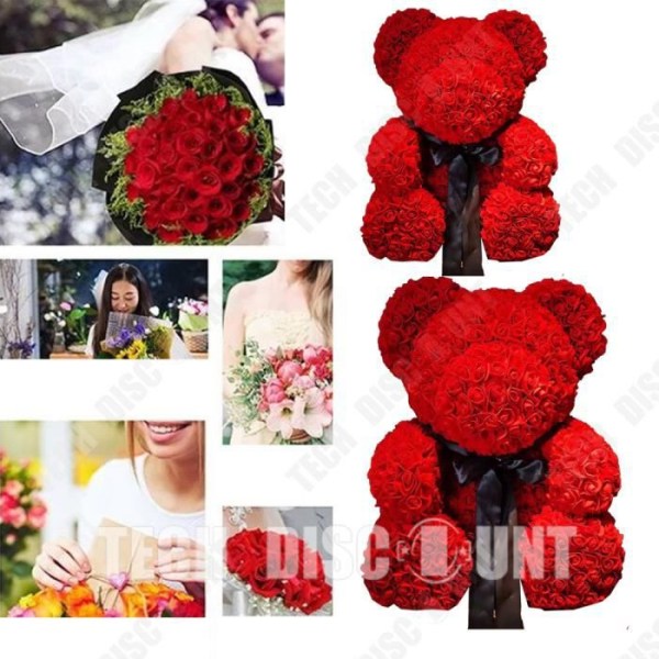 TD® konstgjorda blommor björn dekoration deco utan stjälk utomhus balkong ros blommor present Alla hjärtans dag kreativt skum evigt