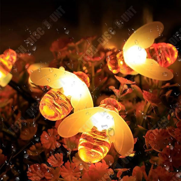 TD® Aurinkokäyttöinen LED-valoketju 5m 20 valoa Mehiläisköynnös Puutarhakoriste Älykäs valonohjaus