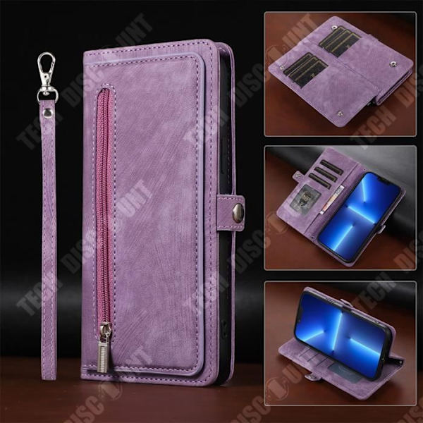 TD® Etui med lynlås til iPhone 12 Pro Max med både lange og korte snore Flere kortlommer Funktion for sup
