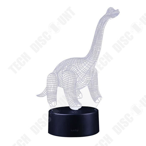 TD® Optisk bordslampa dekorativ taktil 7 färger optisk illusion - diplodocus modell - låg förbrukning USB-kabel 3 AA-batterier