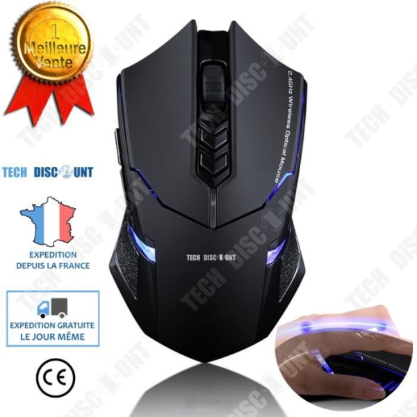 TD® Wireless Mute Gaming Mouse - Silent Mouse Bärbar mus med bakgrundsbelysning - Computing