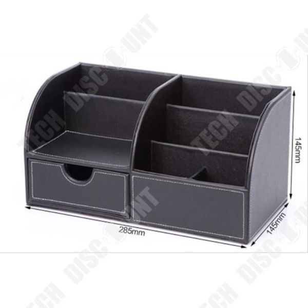 TD® Kontororganisator - Blyantholder - 7 Rum PU Læder - Opbevaringsboks til Kontorartikler Kollektion