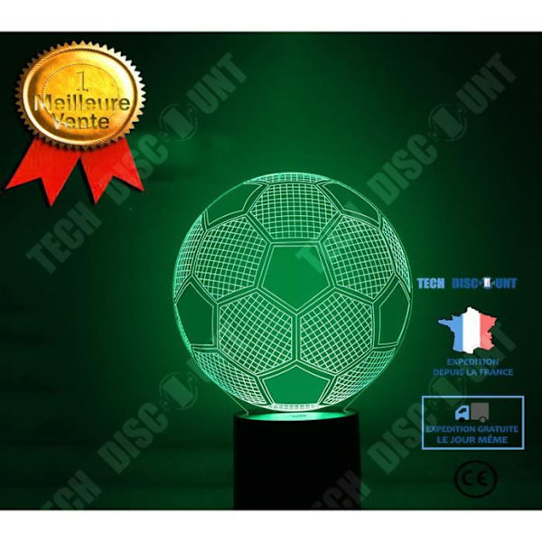 TD® 3D Football Illusion Lampa 3D Nattlampa för pojkar 7 Färg Dekorativ Lampa