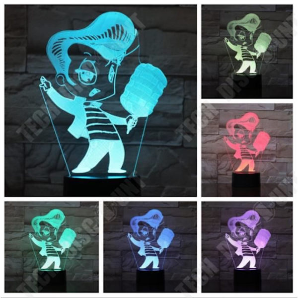 TD® Dekorativ USB Dreng 7 Farver Fjernbetjening Optisk Illusion Natlampe 3D Visualisering Tabel Lamper til Kontor 3D Glow LED La
