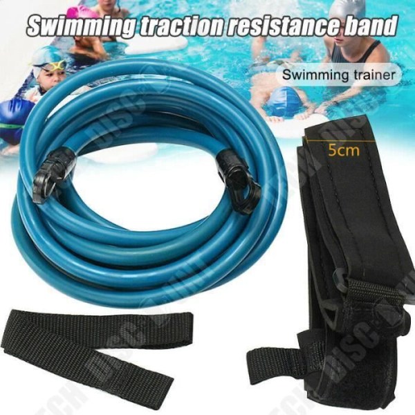 TD® Swim Elastiskt rep Fast simbälte Statiskt simträningsbälte - 6x10x400mm - BLÅT