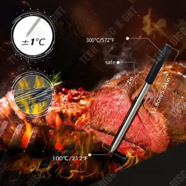 TD® Mattermometer Smart Trådlös Bluetooth Mobil APP BBQ Termometer Vattentät Köttugn Grilltermometer