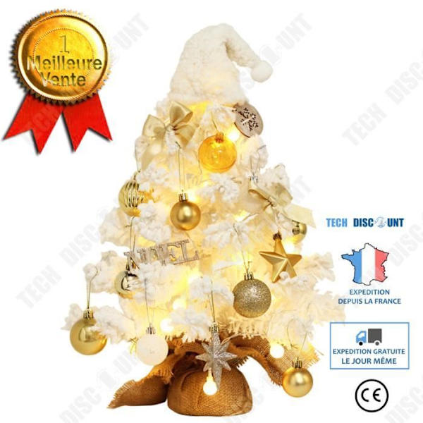 TD® Juldekorationer Vit PVC flockande mini julgran Desktop Ornament Set