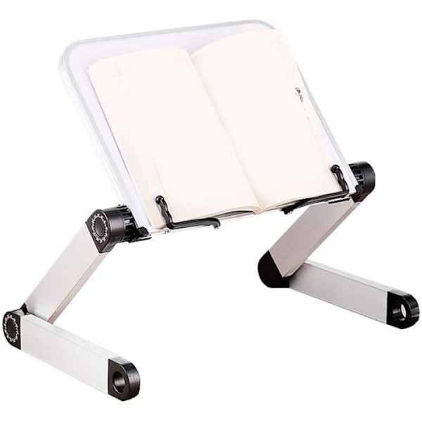 Justerbart bokställ - Vit - Aluminium - Fällbart - Ergonomiskt - Multihöjd Vit