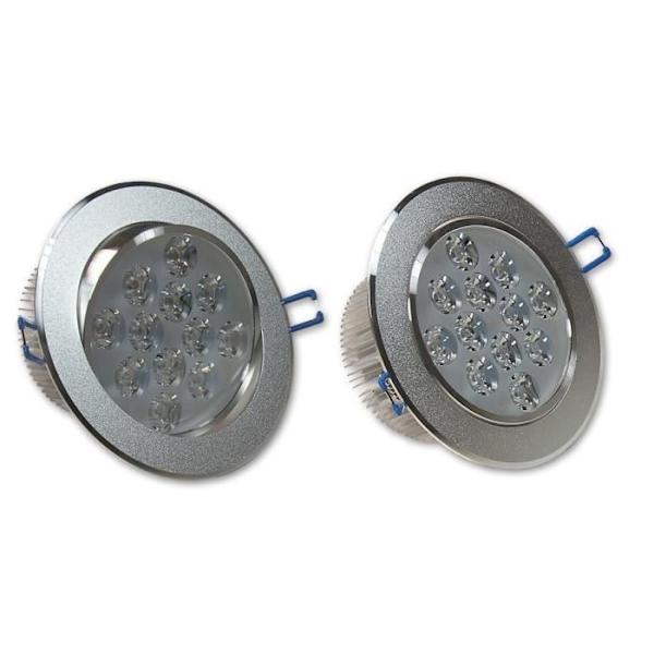 12x LEDVero LED Spot indbygget 12W rund form varm hvid.