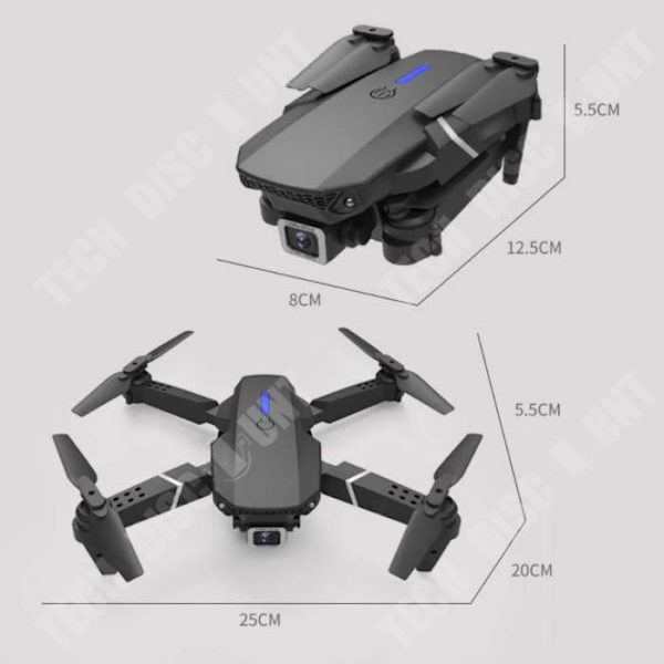 Drone Quadcopter TD® - Model LS-E525 - 4K Kamera - Flyvetid 15 min - Afstand 100m