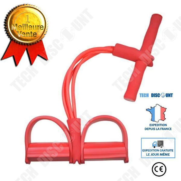 TD® Elastisk modstand træk elastikker øvelse stærk hjemme gymnastik Sport træning elastiske - Model: Rød