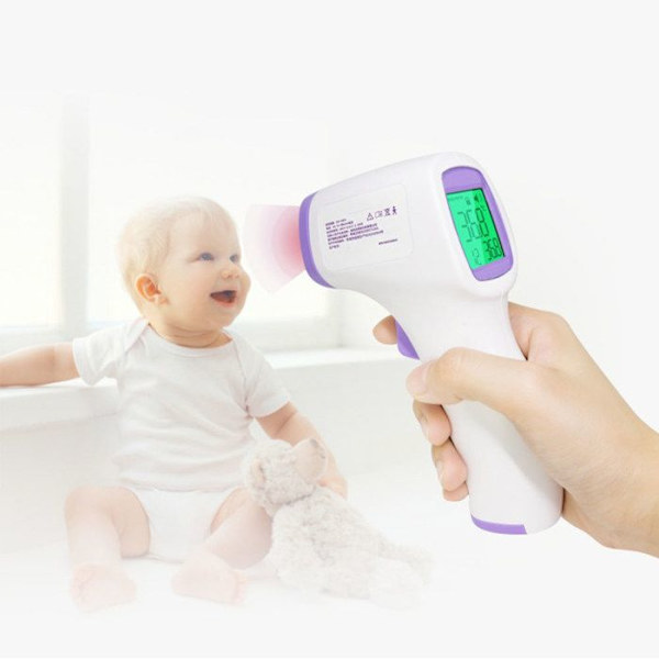TD® Termometer Beröringsfri infraröd termometri Snabbmätning Lämplig för hemmabruk vit och lila