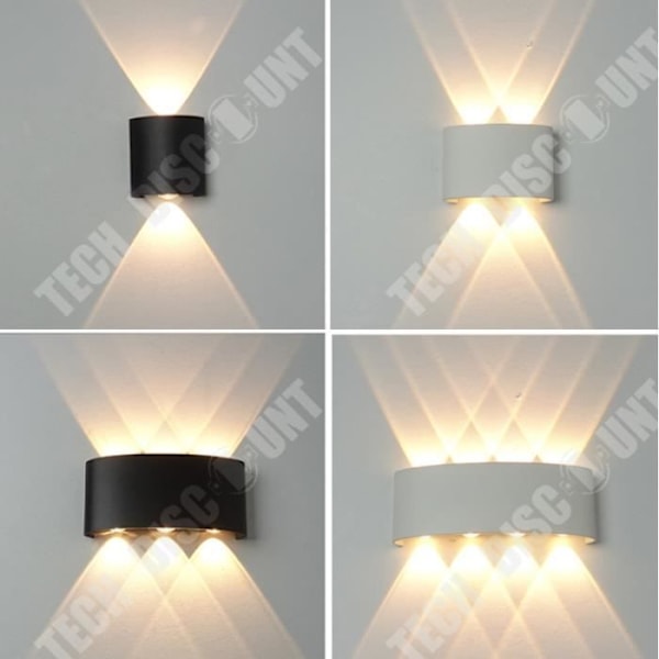 TD® Ulkona säänkestävä IP65 LED-seinävalaisin moderni sisä- ja ulkokäyttöön koriste ylös alas kaksoispäähine - Musta - JB