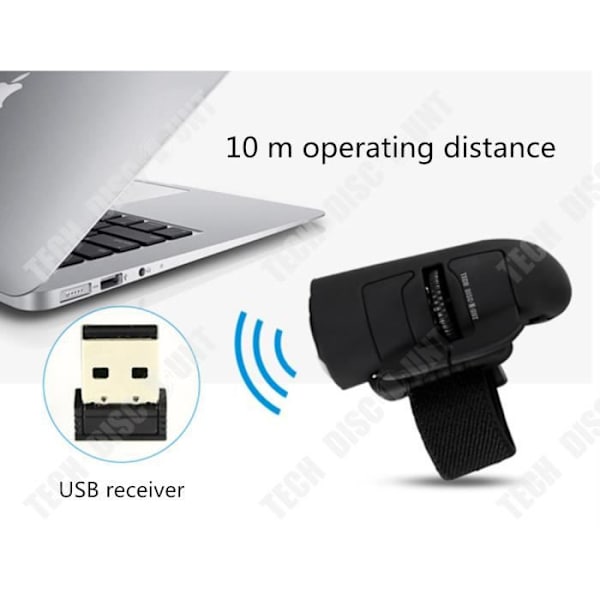 Langaton hiiri ergonomisella sormibagella, optinen, hiljainen, älykäs sormi, USB-virtainen, pystysuora, PC, korkea määritelmä, musta, yleiskäyttöinen