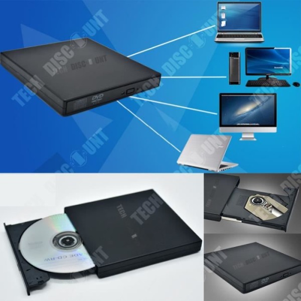 TD® Bärbar DVD-enhet Extern SD-brännare Stationära datorer Snabb överföring Windows XP - WIN7 - WIN8 - VISTA