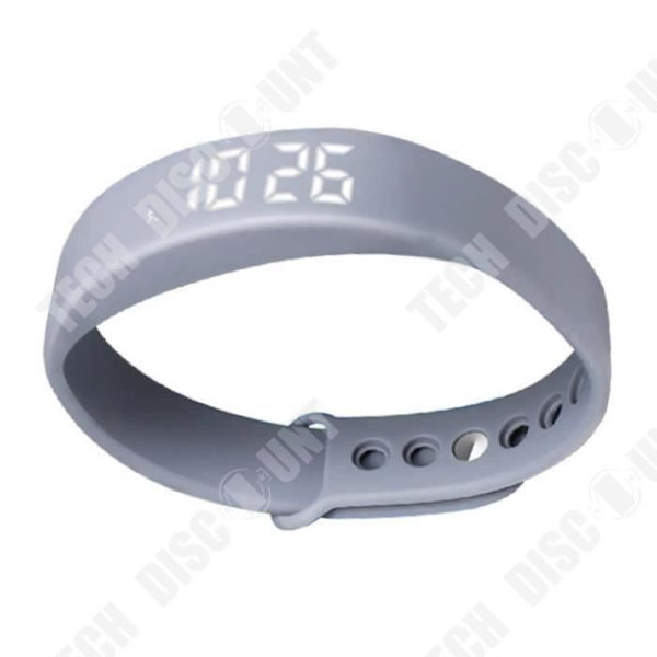TD® 5W multifunktionell LED Smart armbandsur/sömnstegräknare Smart Watch Silikonrem (grå)