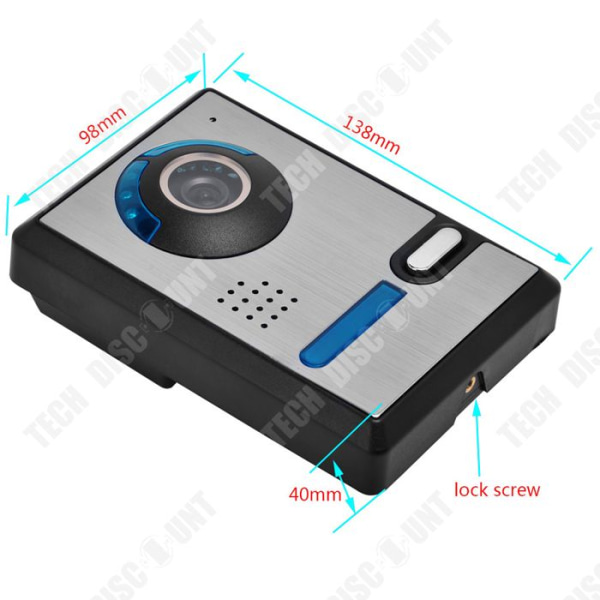 TD® Visual Wired Intercom Dörrklocka 7 tum Vattentät Visual Digital Intercom HD Dörrklocka Infraröd Night Vision Kamera för hemmet