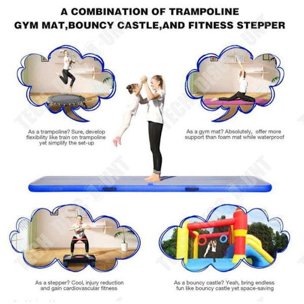 TD® Fitnesslattiapatja/Matkapatja Urheilu jooga kamppailu kotiharjoittelu ulkona 5mèt