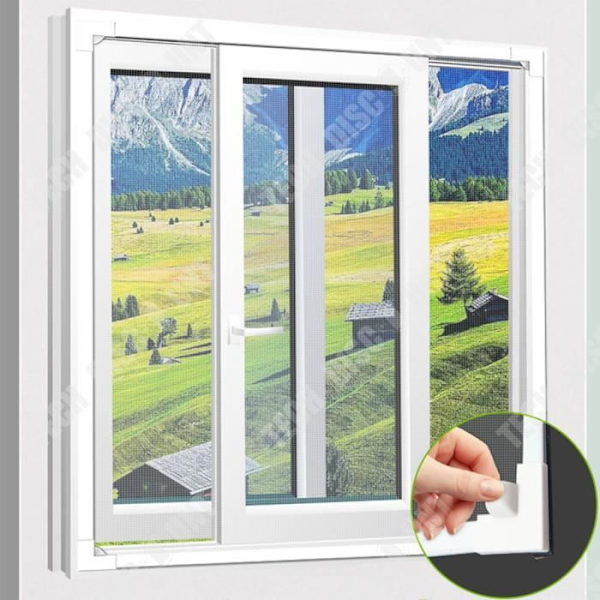 TD® Itse liimautuva hyttysverkko 50*110cm Hankauksenkestävä Hyttys- ja pölytiivis Magneettinen hyttysverkko Vit