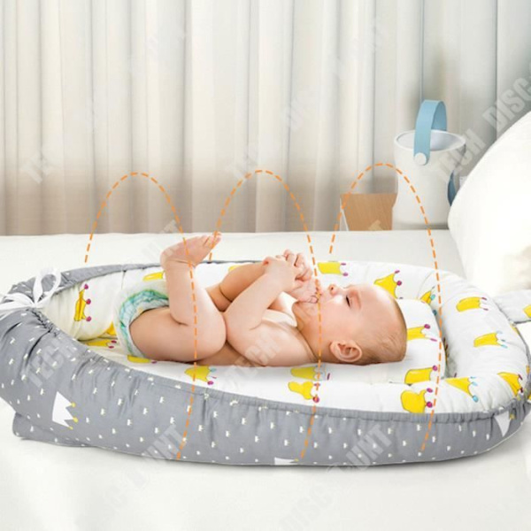 TD® Cradle medium säng avtagbar och tvättbar tecknad babysäng i bomull bärbar antitryckssäng multifunktionell hopfällbar säng bionisk