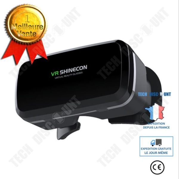 Virtual reality headset Sæt af VR-briller til smartphone til video og 3D realitetsspil sort med hovedrem - G04A