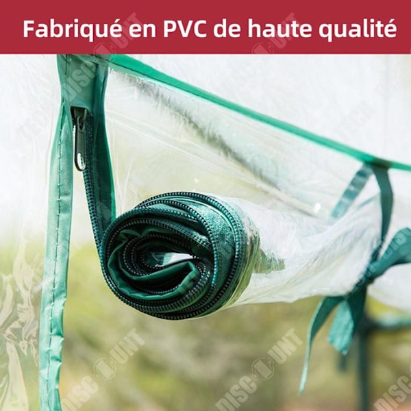 TD Serre 69 cm x 49 cm x 158 cm plastiktelt til haven med 4 niveauer hylder, hver niveau er 34 cm højt
