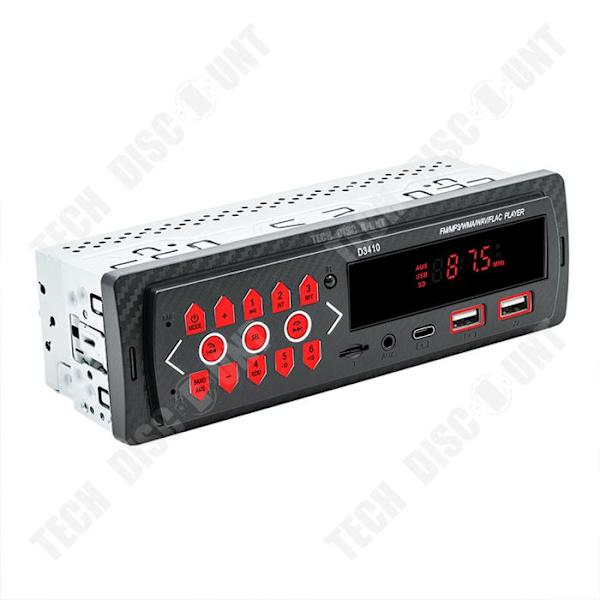 TD® Bluetooth-autoradio autolle, monitoiminen MP3-soitin, USB-tikku, muistikortti, häviötön ääni, yleinen autolle MP3.