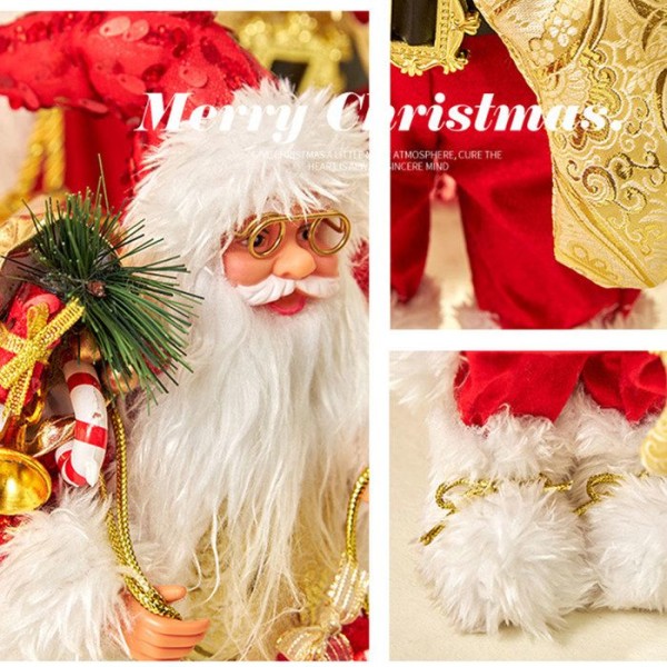 TD® Santa Claus Doll 15*9*30cm Simuleringsansiktsdekoration till juldagen