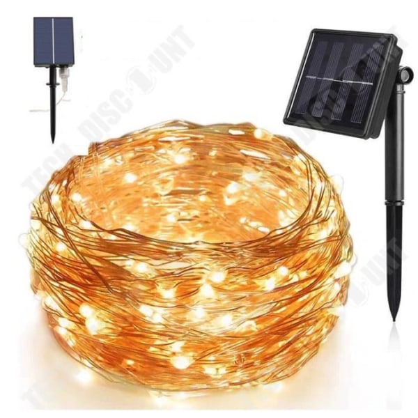 TD® LUMI JARDIN Skinny Solar Copper Fairy Lights - 100 mikrolysdioder - 11,9 m - Varmvitt