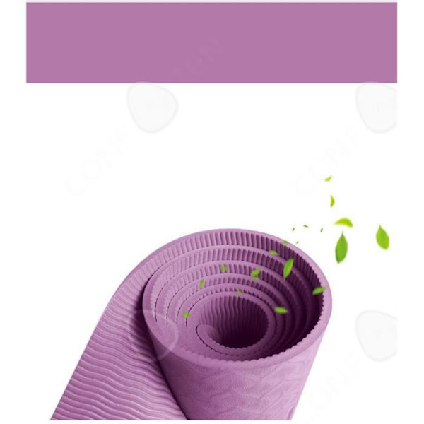 Antiskrid yoga måtte CONFOZEN - Tykkelse 6 mm - Kropsjusteringsmærker - Sort Svart