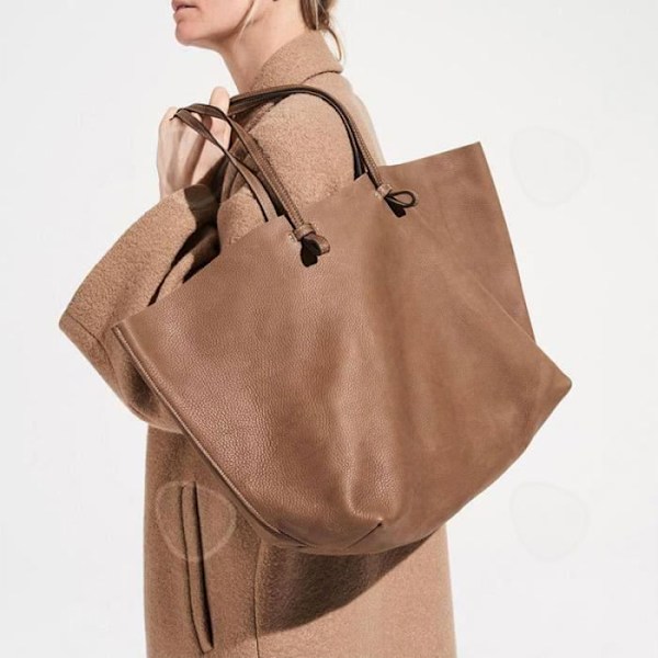 Håndtaske - CONFO - Tote bag - Kalveskind - Stort rum - Brun kastanj