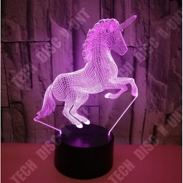 TD® Burst textur bas 3d enhörning led nattlampa 7 färg touch bordslampa present