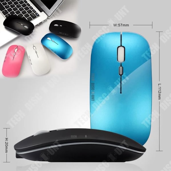 Trådløs mus - TD® - Ultra tynd - 2400 dpi - Plug and Play - Stille